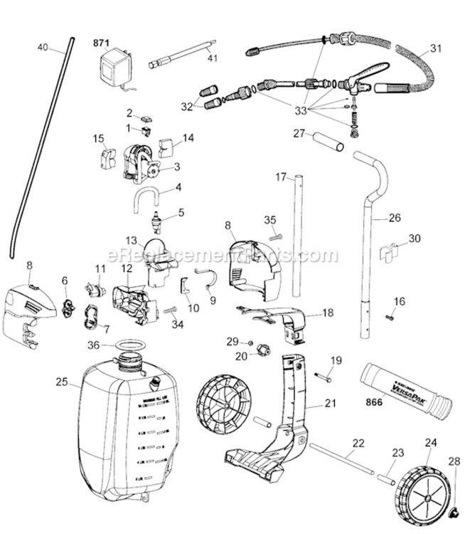 Page A Diagram and Parts List for VP450T Type 1 Black and Decker Sprayer